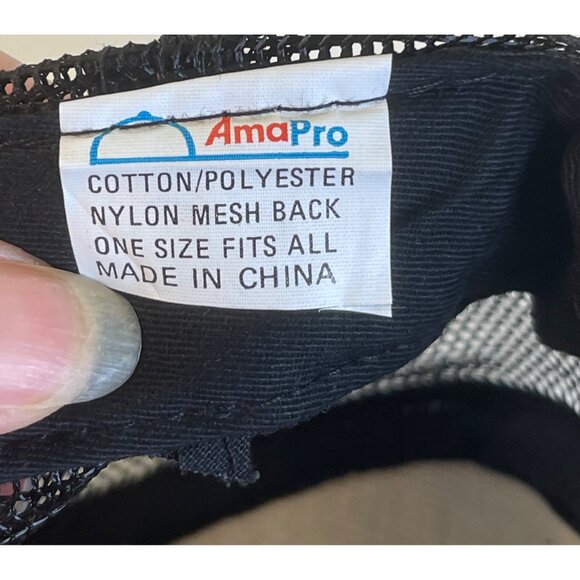 Trucker Hat w/ Crochet Flamingo Granny Square Style Adjustable Handmade Black - Picture 5 of 7